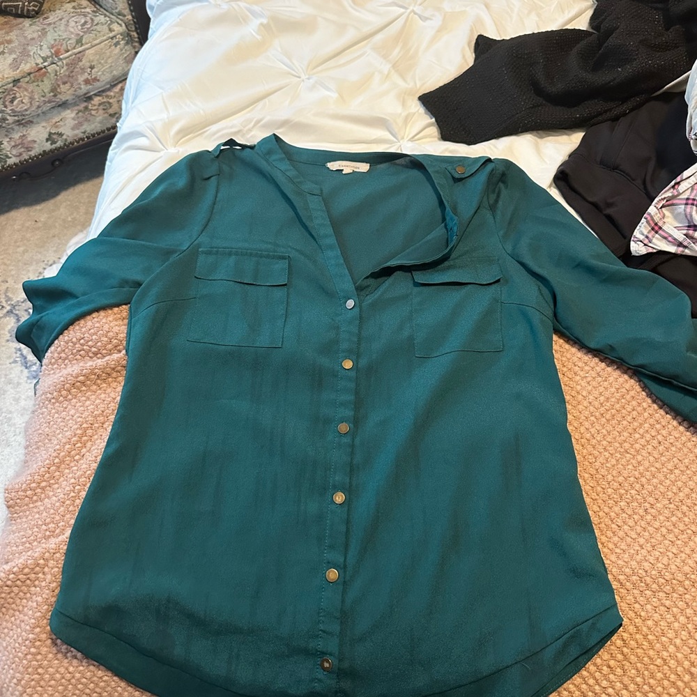forest green hawthorn blouse